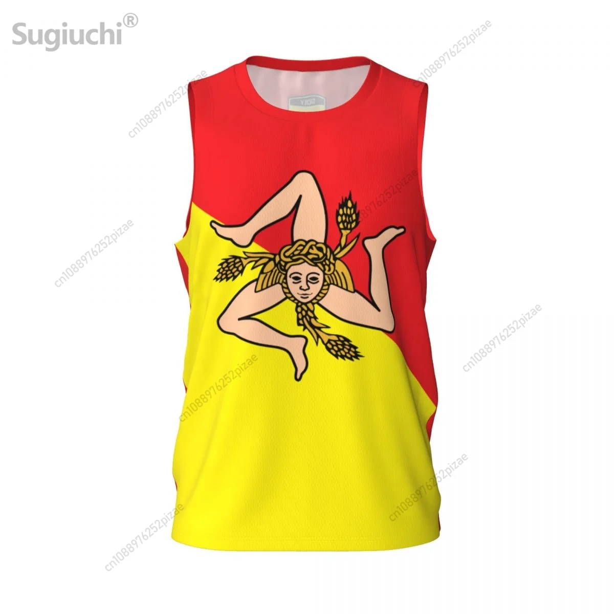 Custom Name Number Sicily Sicilia 3D Flag Sports T-shirts Men Clothing Breathable For Basketball Running Fitness T shirt view 2