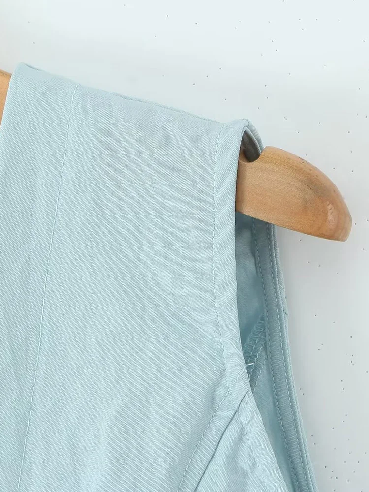 ชุดกระโปรงยาวและเสื้อกั๊กยีนส์สั้นสไตล์ยุโรป แฟชั่นผู้หญิงใหม่ อเนกประสงค์ เรียบง่าย ดูดี