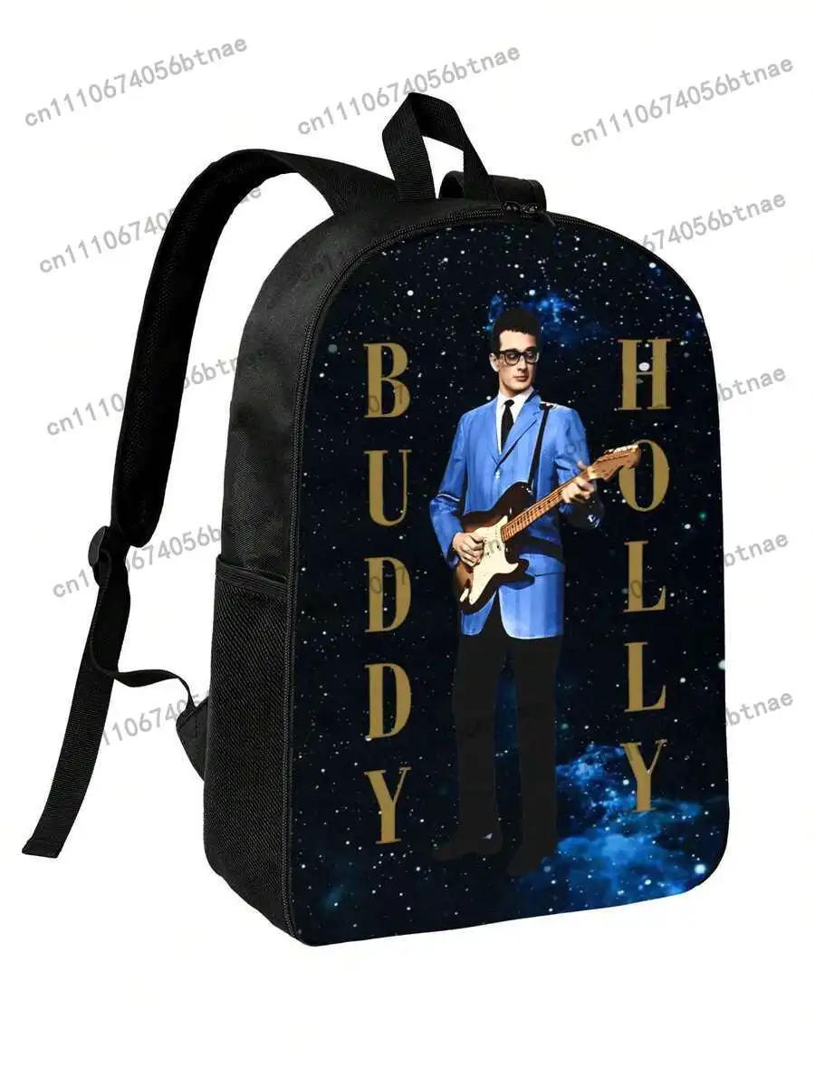 Retro Inspired Buddy Holly Graphic School Backpack Teenage Outdoor Travel Bag Computer Shoulder Bag For Men Women Daily,