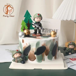Tank Airplane military theme birthday Cake Topper Boy Party Favors Children's Birthday army party Cake Supplies Party Decoration