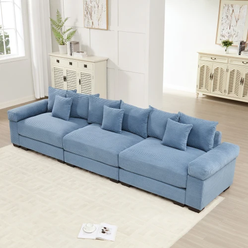 

！@Oversized Cloud Modular Sectional Couch Set Convertible Square Shape Villa Extra-Wide Armrests with Ottoman Modern Design