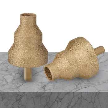 20-35-50mm hex haste diamante passo chanfro broca ângulo moedor buraco viu para ampliar telha de mármore alvenaria porcelana de concreto