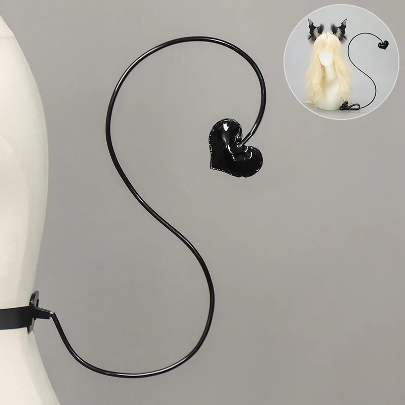 

Handmade Halloween Dark Love Heart JK Headwear Tail Night Club Universal Tail Unisex Role Play Props Accessories