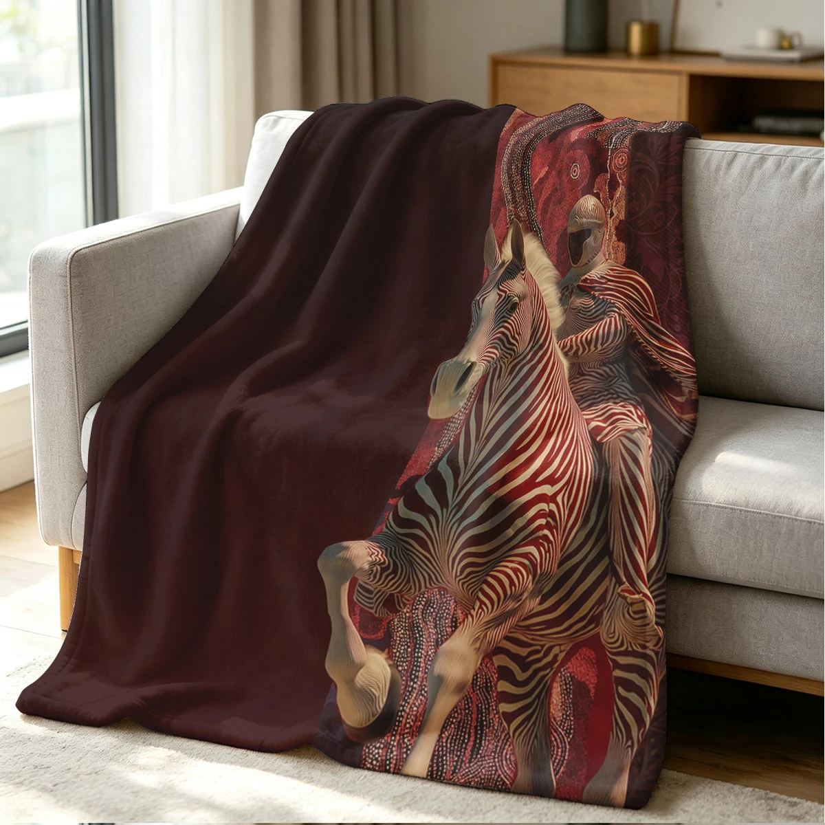 Crimson Rider Blanket Soft Cozy Throw for Sofa Bed Festive Holiday Decor Gift for Kids and Adults,Lightweight and Warm