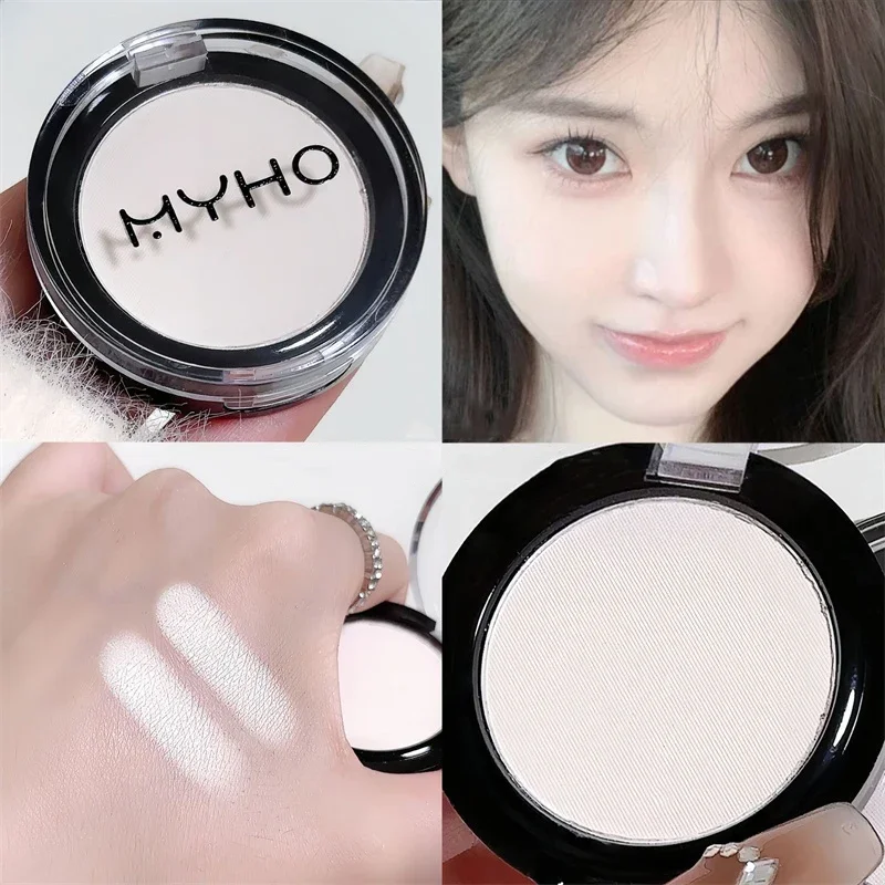 White Matte Highlighter Pink Purple Blush Palette Powder Eyeshadow Waterproof Lasting Face Contour Brightening Makeup Cosmetics