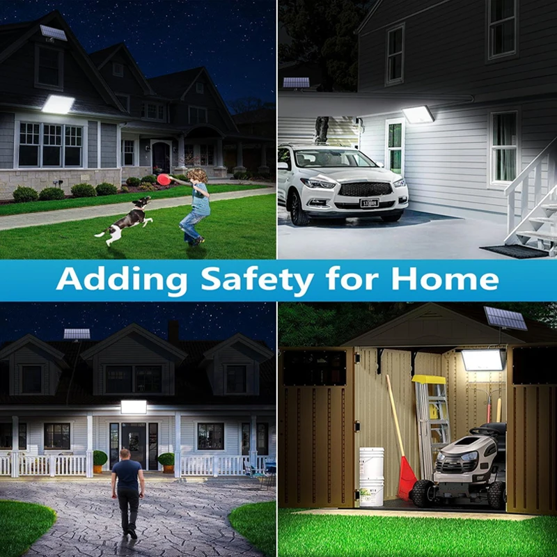 أضواء شمسية للخارج، 172/400LED 3 أوضاع أضواء استشعار الحركة مع جهاز تحكم عن بعد، أضواء شمسية خارجية للفناء والحديقة
