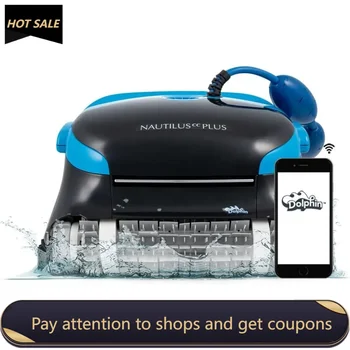 Automatic Robotic Pool Vacuum Cleaner, Wall Climbing Scrubber Brush, Ideal for In-Ground Pools up to 50 FT in Length