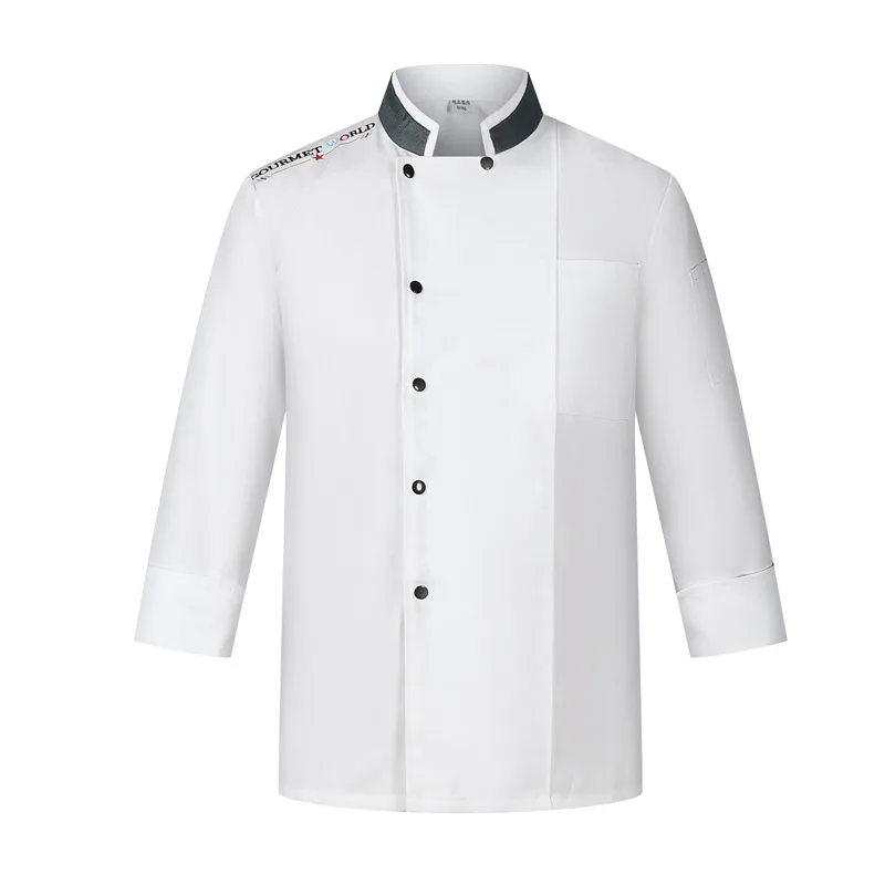 Chef Overalls Long Sleeve Men'S Women'S Autumn And Winter Clothing Hotel Restaurant Dining Kitchen Pastry Baking Cake Maker