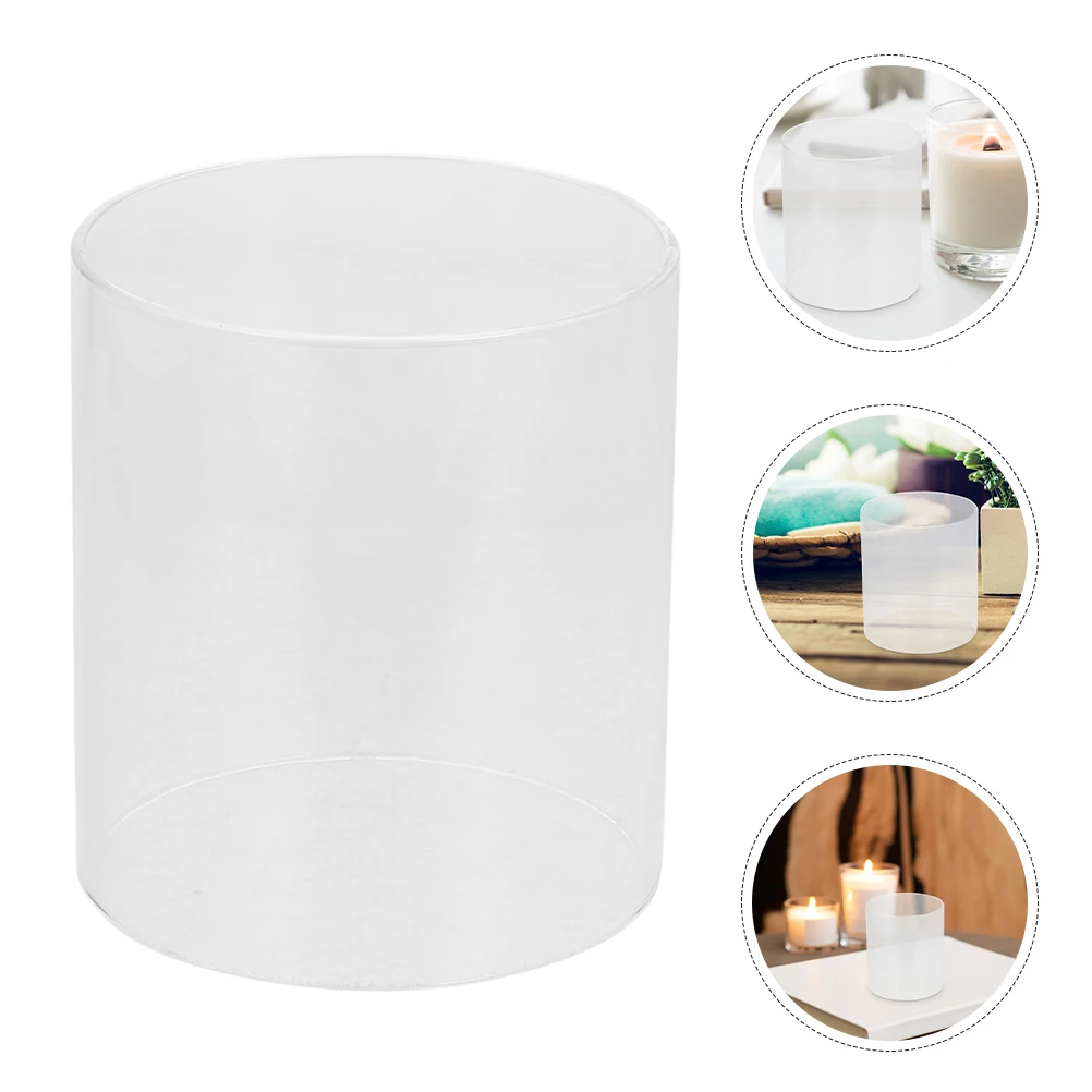 

Clear Glass Hurricane Candleholder Replacement Chimney Shade Cylinder Sleeve Tube Cover Windproof Transparent Protector