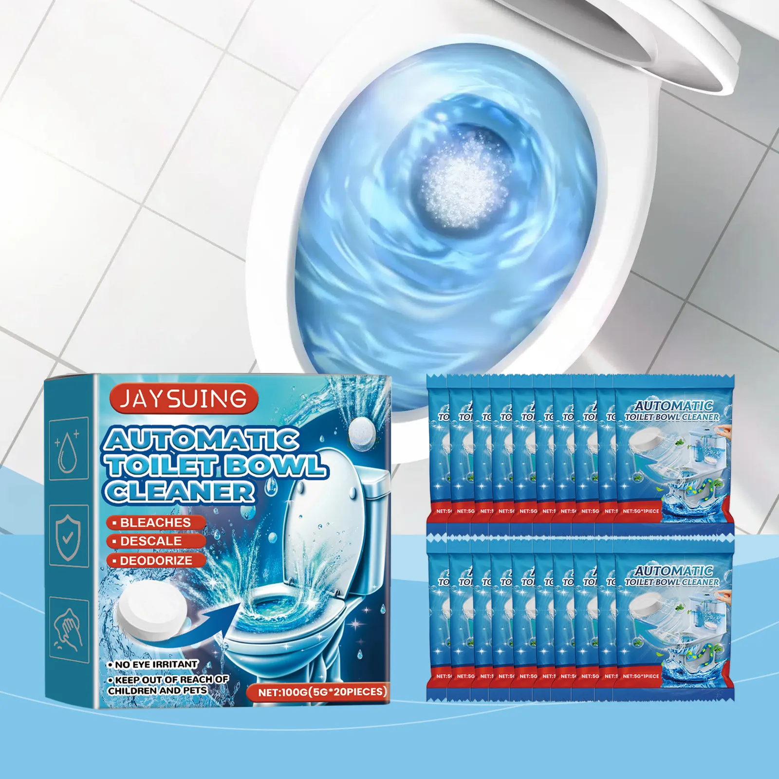 20ps Toilet Cleaner Powerful Water Scum Remover Urine Scale Cleaning Tablet Toilet Bowl Cleaner Effective Cleaning Tablets view 5
