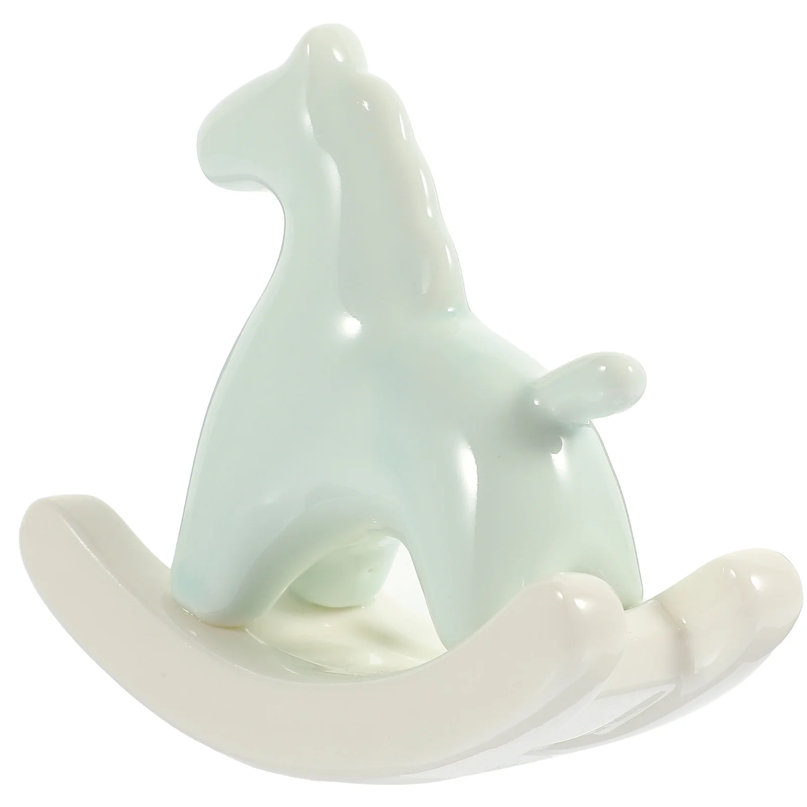 

Ceramic Rocking Horse Craft Ornament Tabletop Animal Decor Delicate Design Suitable Any Style Living Room Dining Room