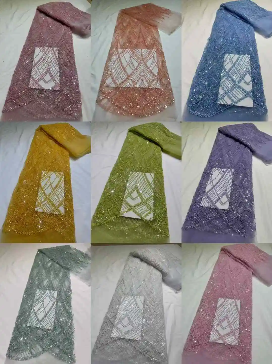 Kain renda Afrika 2025 payet bordir pengantin pria Nigeria kain renda Tule Perancis kualitas tinggi untuk pernikahan menjahit