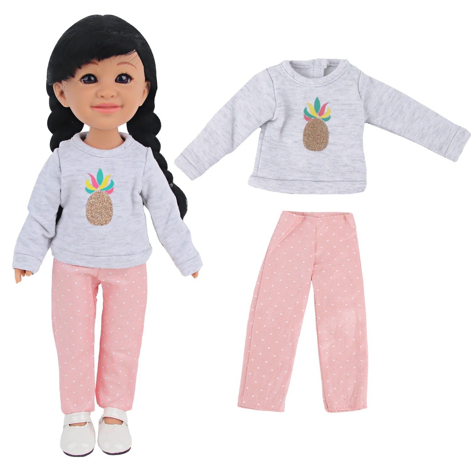 14 Inch Baby Girl Doll Clothes Pineapple 35cm American Doll Clothes Suit Outfit For Girl Dolls Gift