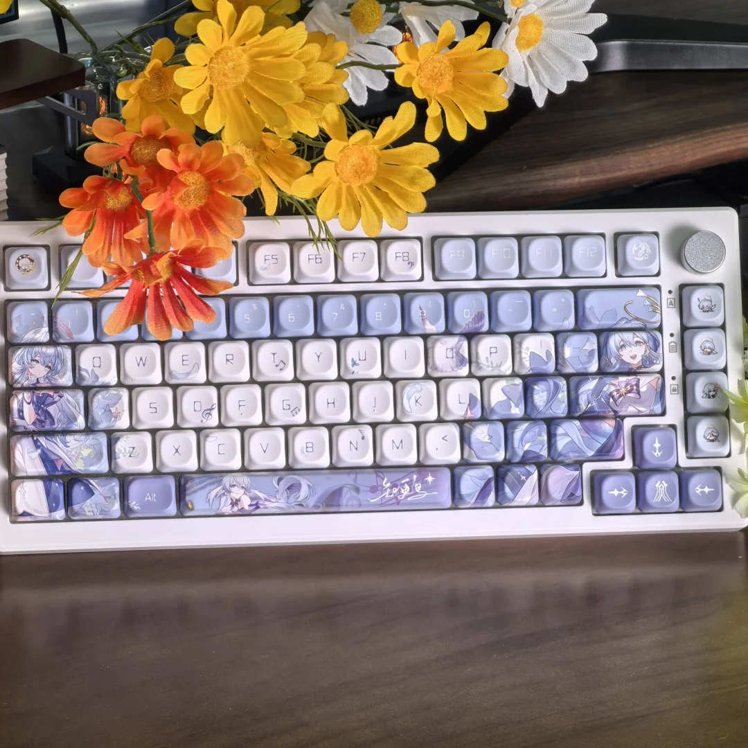 

Anime Kyecap Honkai Star Rail Robin Keycaps PBT DYE-Sub MOA&Cherry MX Axis Switch for Mechanical Keyboard Caps