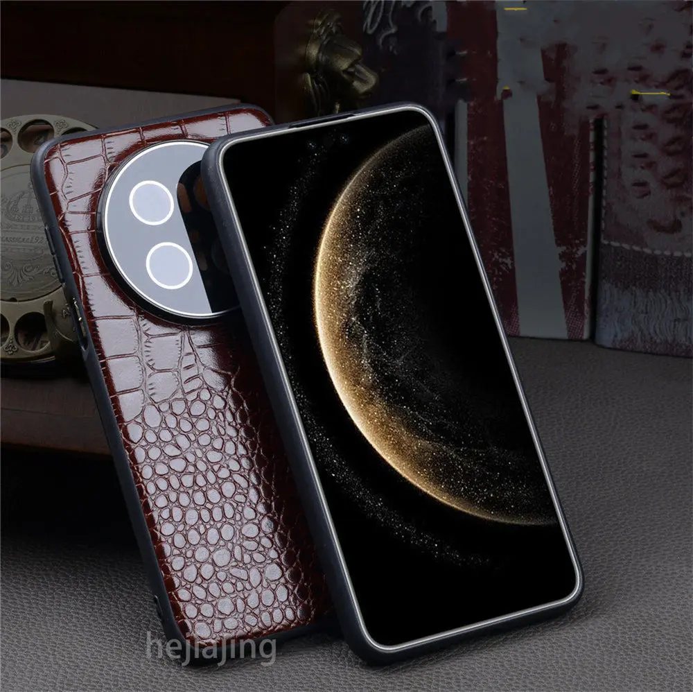 

Premium Natural Cowhide Leather Case for Huawei Mate60 70 Pro RS Crocodile Back Cover