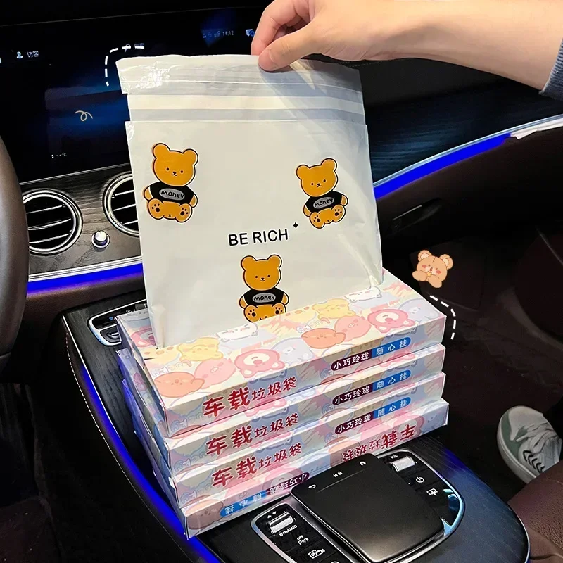 Car Mounted Garbage Bag Adhesive Type Cars Garbage Bin Folding Garbage Cleaning on vehicle Disposable Interior Storage Tidying