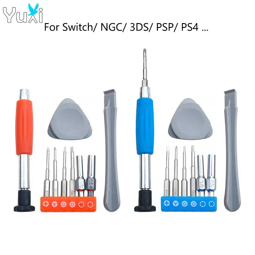 Yuxi conjunto de chave de fenda kit de ferramentas de reparo 3.8mm 4.5mm t6 t8 cruz três asas ferramenta para switch gba 3ds psp ps4