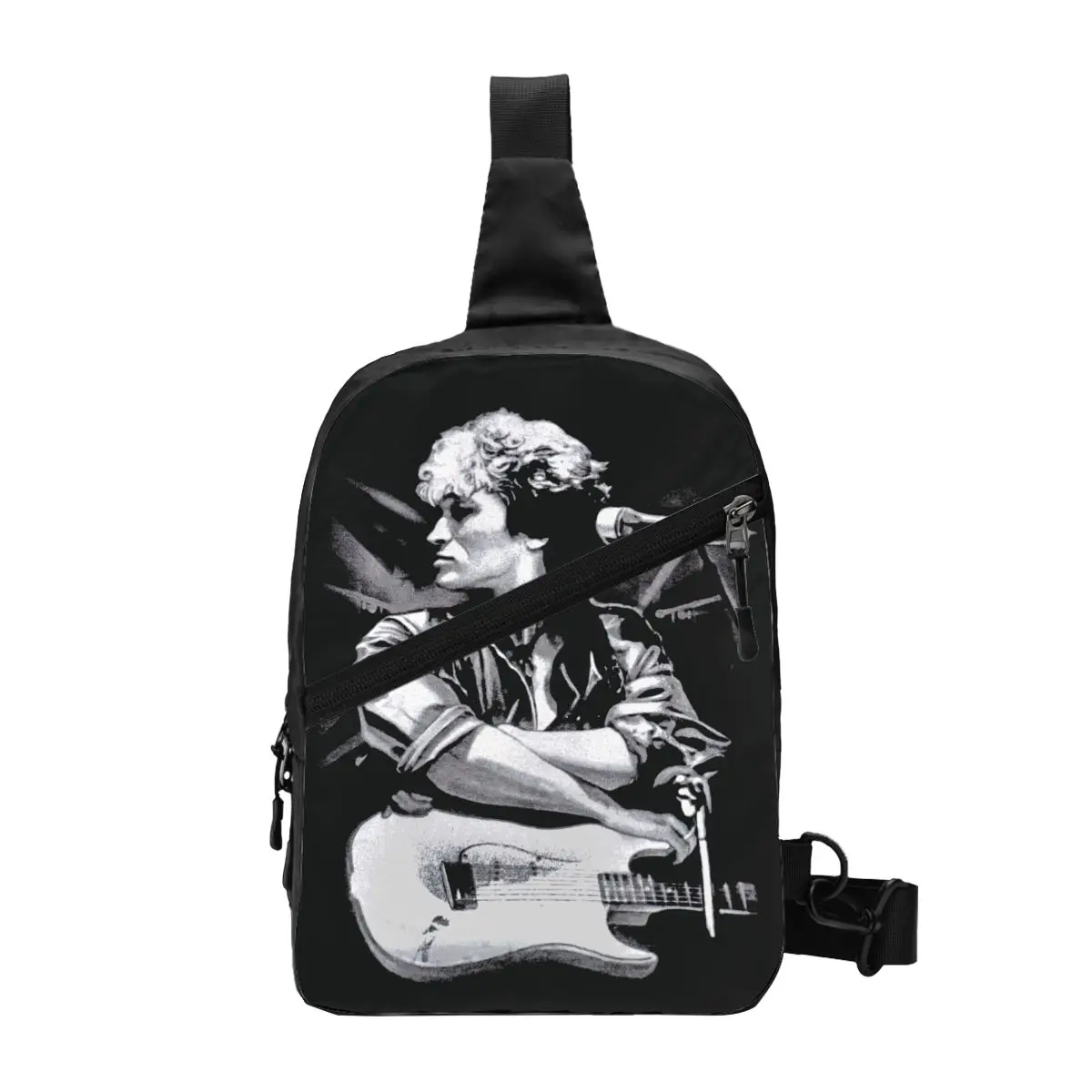 

Viktor Tsoi Guitar Crossbody Sling Backpack Men Custom Rusian Rock Kino Shoulder Chest Bag for Traveling Daypack