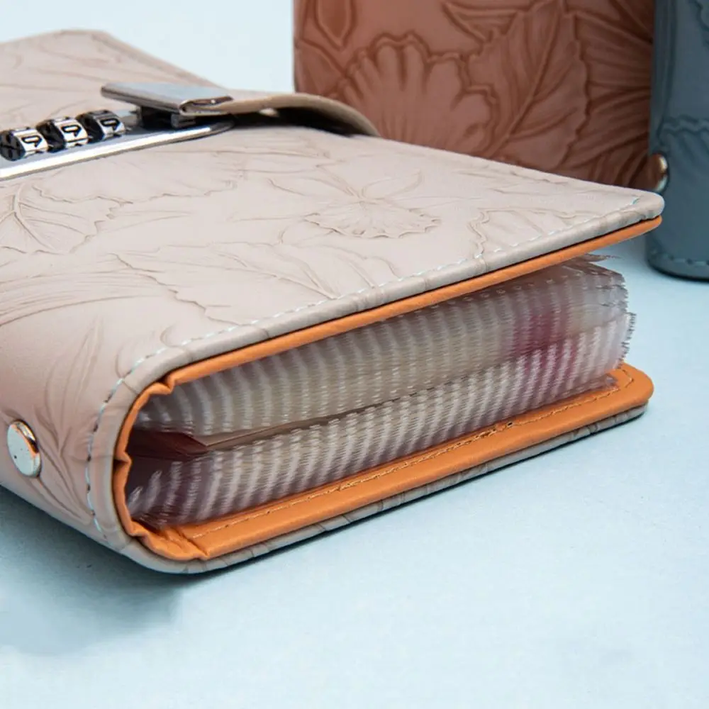 50 ورقة توفير المال الموثق بولي Leather الجلود التوفير كتيب الميزانية الموثق مع قفل المغلفات النقدية محفظة تخزين مخطط المنظم #2