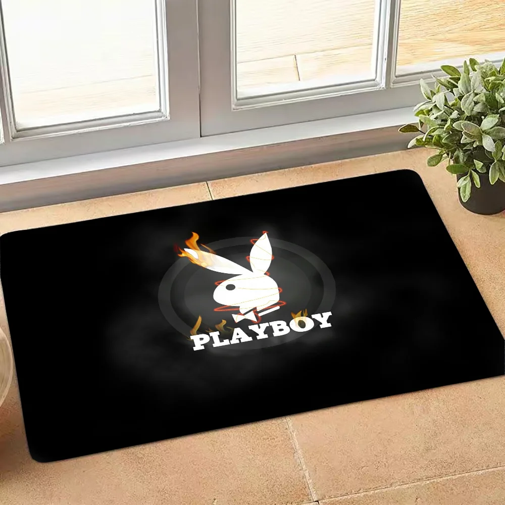 P-playboy Logo Floor Mat for Hallway on the Floor Funny Entrance Door Mats Carpet in the Bedroom Rugs Living Room Bathroom Rug