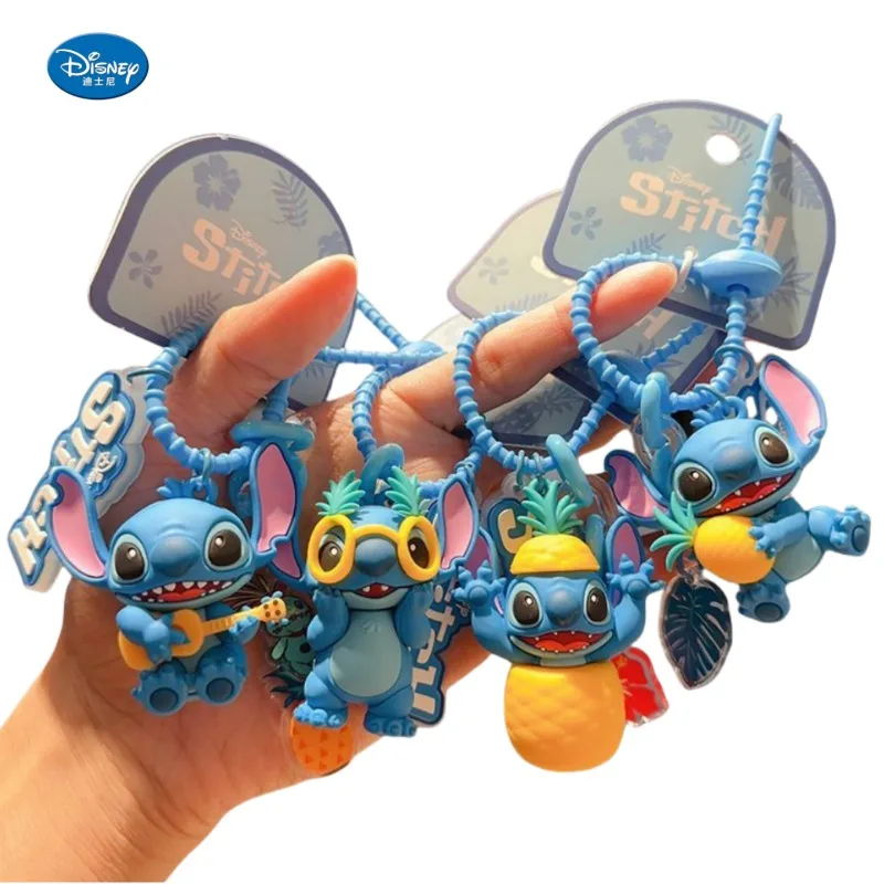 Disney Stitch animacja kreskówka na urządzenia peryferyjne zabawna torba szkolna z muzyką ananasową wisiorek pasek na rękę klamra para silikonowy brelok