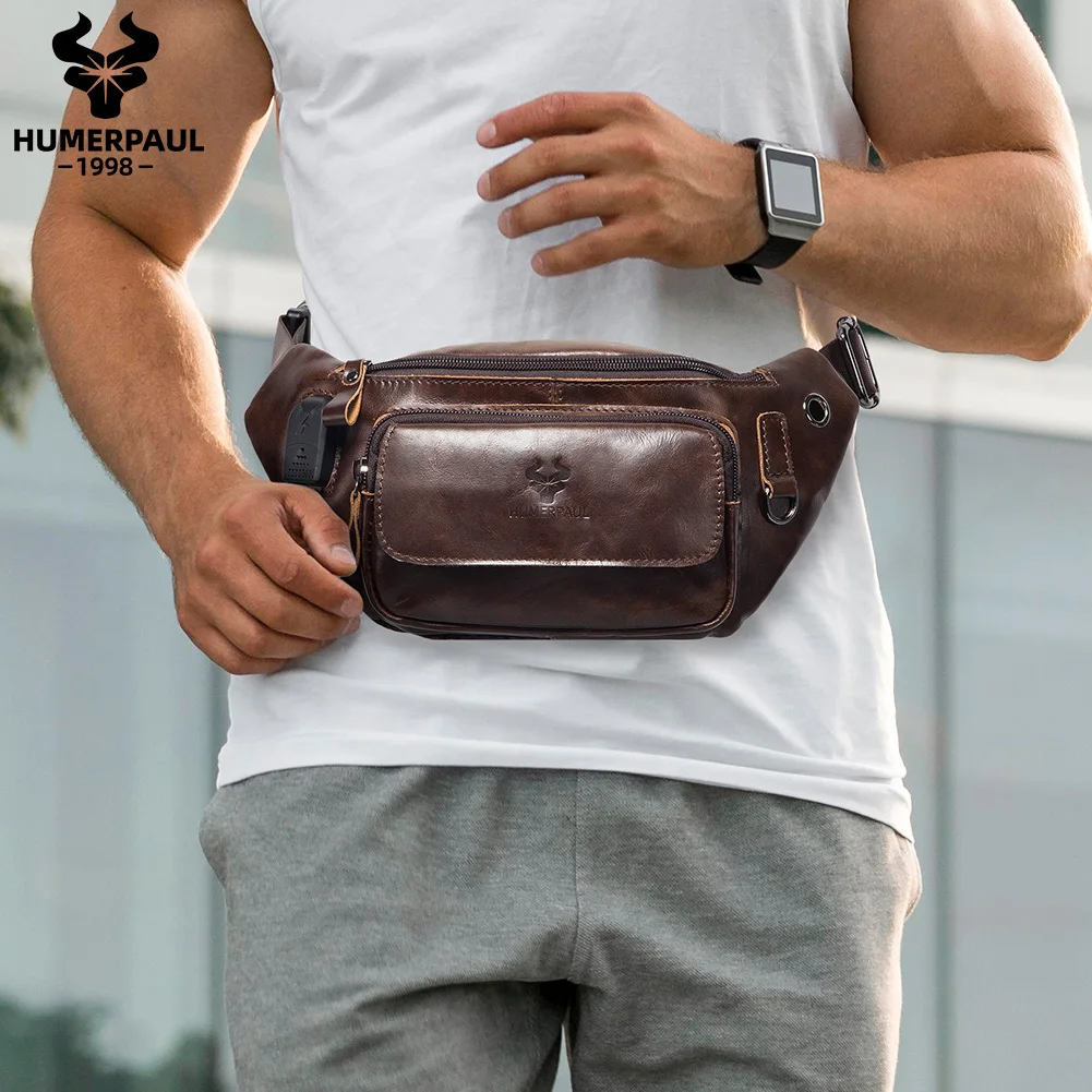 Męska saszetka biodrowa z prawdziwej skóry, codzienna nerka, modna torba na pasek, etui na telefon komórkowy, podróżna torba crossbody na klatkę piersiową.