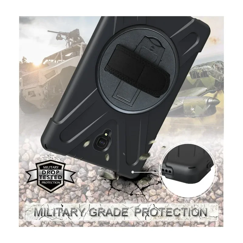 حافظة شديدة التحمل مضادة للصدمات لهاتف سامسونج جالاكسي تاب A 8.0 9.7 10.1 A7 10.4 Lite 8.7 A8 10.5 A9 + plus 11 غطاء مقبض بمسند + حزام #6