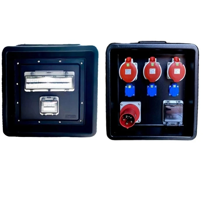 2026-63A/5pin Out Plastic Shell Stage Lighting Rack 3 Phase Electrical Supply Box 3 Phase Lex Power Distro Boxes