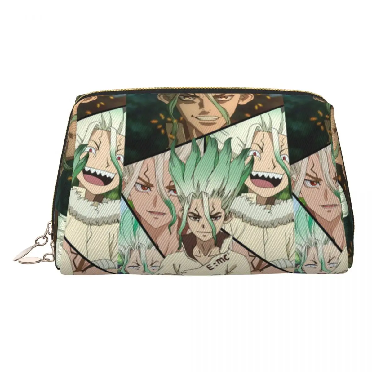 Senku Ishigami Dr Stone Apan Anime Women Cosmetic Bags Travel Makeup Organizer Pouch Toiletry Storage Dopp Kit Box