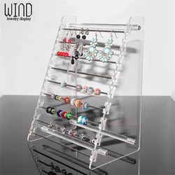 Transparent Acrylic Pendant Earring Display Stand Bracelet Bead Collection Holder Rondelles Rack Pandora E Series Charm Rod Tray