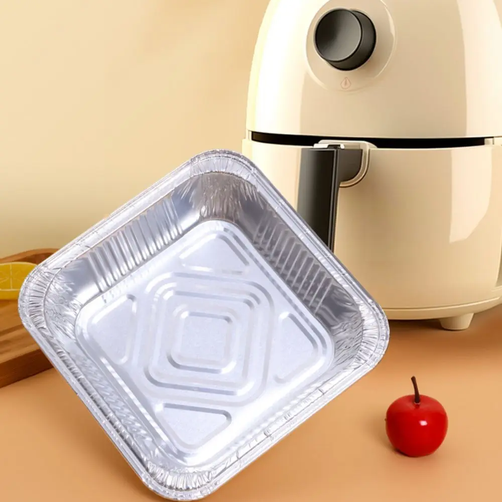 10/20/30pcs Disposable Air Fryer Aluminum Foil Tray Square Non-stick Food Container Bowl Oil-proof Tin Foil Tray