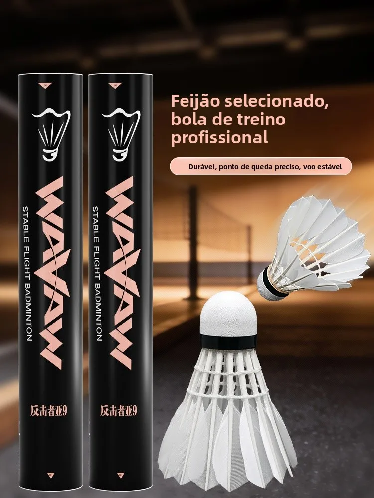 wavawカウンターアタッカーya9バドミントングースフェザートレーニングボール耐久性飛行安定性ウッドダックフェザーシャトルコック