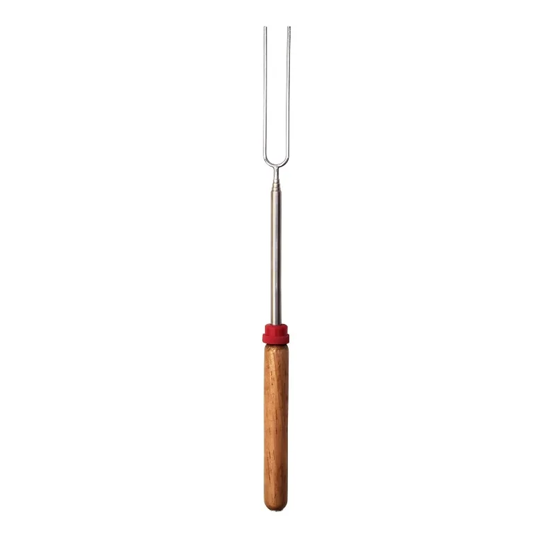 Telescoping Roasting Fork Extendable Chrome-Plated Steel 12.5 to 34 Inch