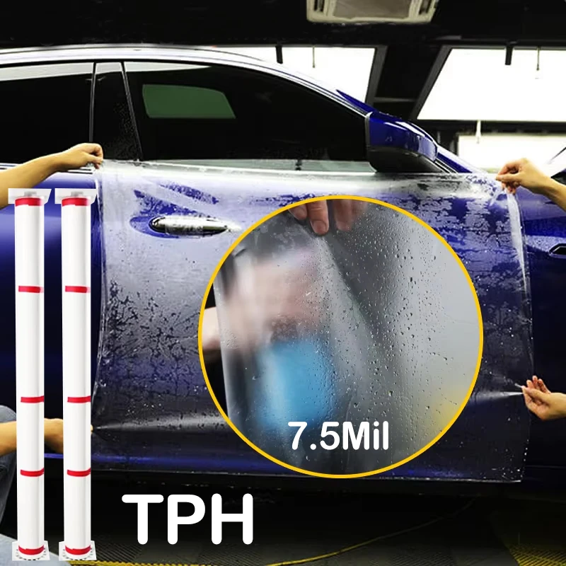 

TPH 7.5Mil 152CMx15M Matte Transparent Clear Car Cover Vinyl Wrapping Film Sticker Car Paint Protective Film Bubble For Tesla