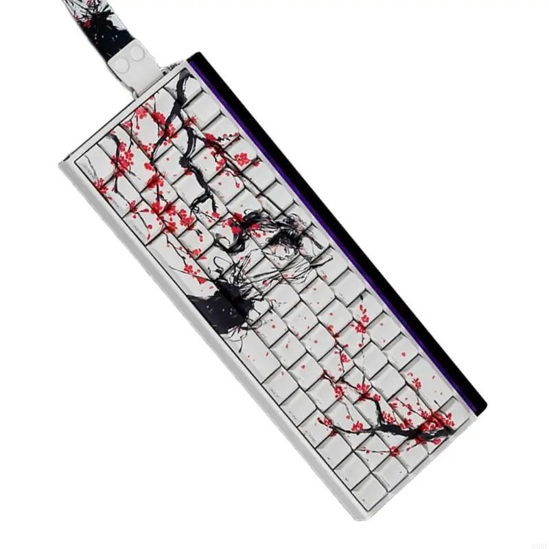 C90F 60% 68% Mechanische Tastaturschlüsselkaps PBT Plum Blossom Art ANSI ISOS kompatibel