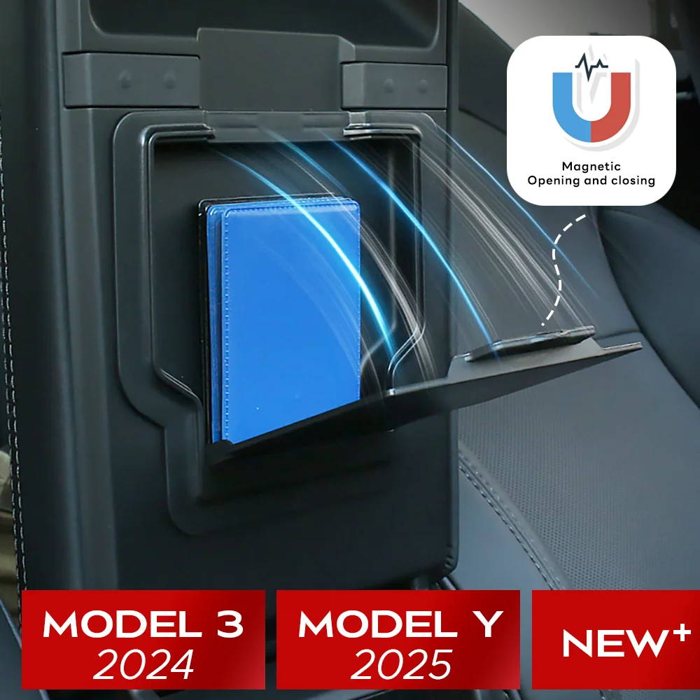 Para tesla modelo y lançamento 2025 modelo 3 highland 2024 braço escondido caixa de armazenamento magnético abs acessórios interiores do carro gadgets