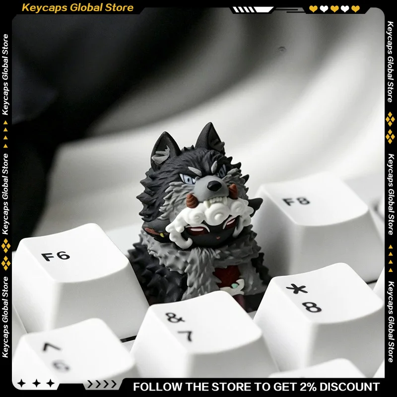 

Scavengers Reign Wolf MeeMee Original Cute Artisan Keycap DIY Backlit Custom Resin Single ESC Keycap Animal Personalized Gift