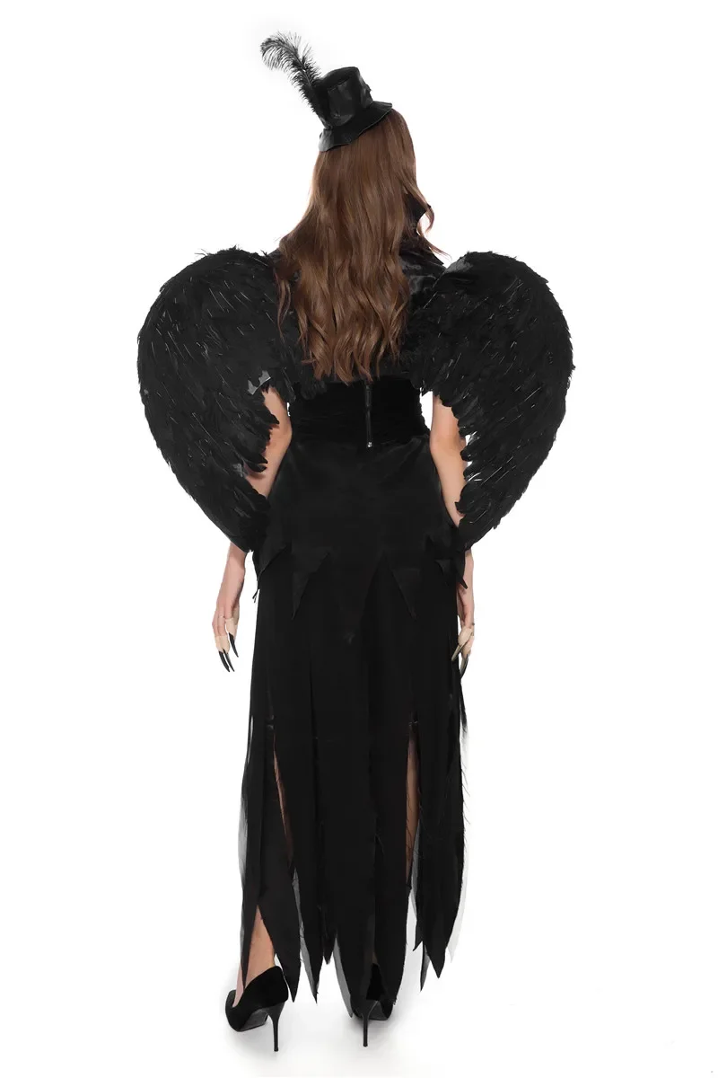 Costume da angelo scuro sexy di Halloween per adulti, costume da vampiro, sposa, demoni, cosplay, costume da festa