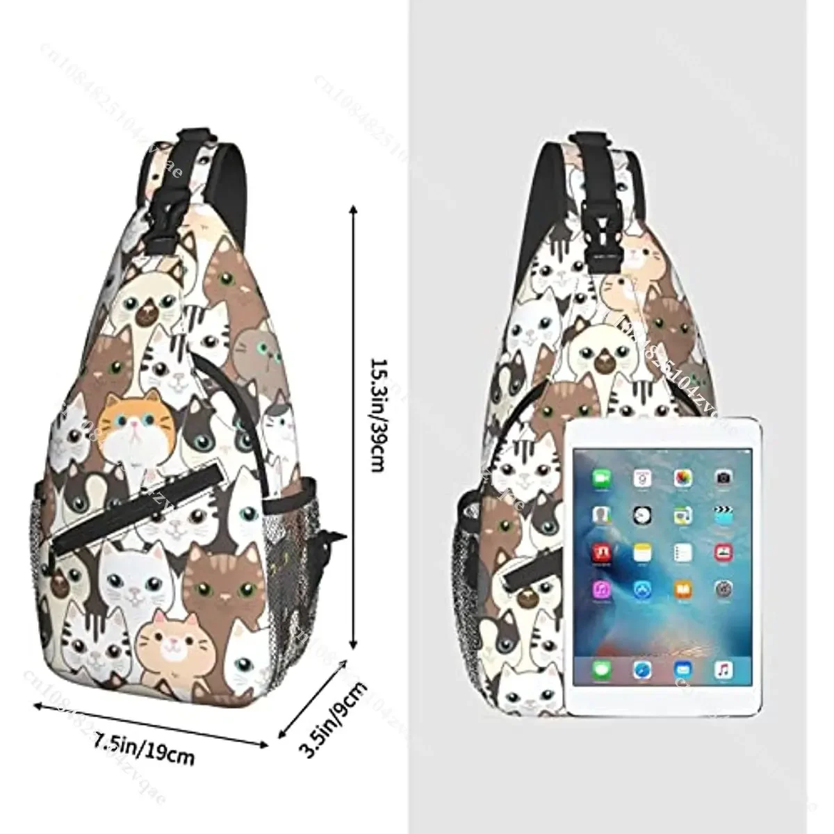 Cat Cartoon Sling Rugzak Crossbody Schoudertas Reizen Wandelen Daypack Casual Boekentas