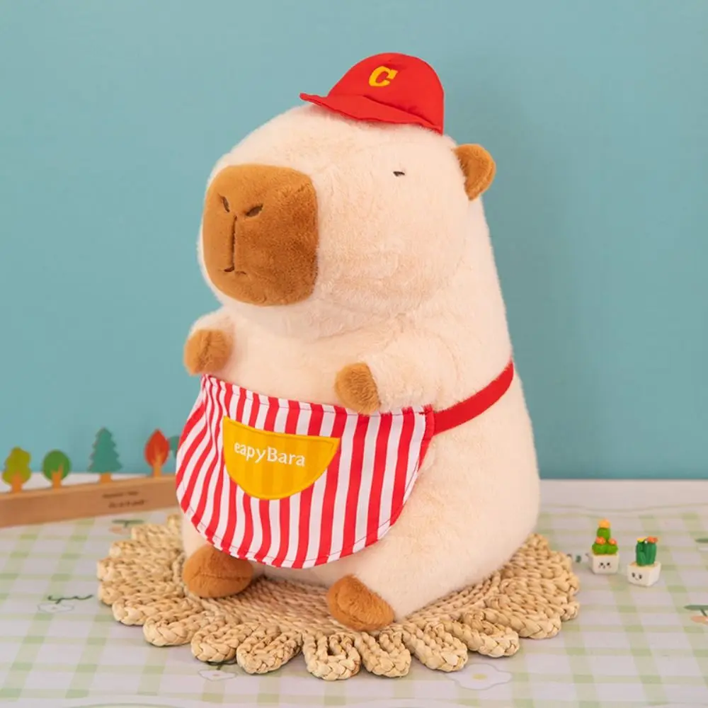 

Simulation Hamburger Capybara Plush Doll Cloth Doll Cute Doll French fries Capybara Doll Apron Soft Plush Capybara Toy