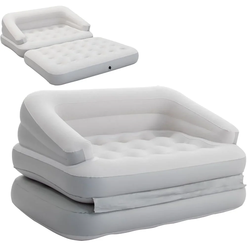 Sofá inflable portátil, sofá cama de aire para acampar, ligero, duradero, impermeable, plegable, muebles de dos plazas