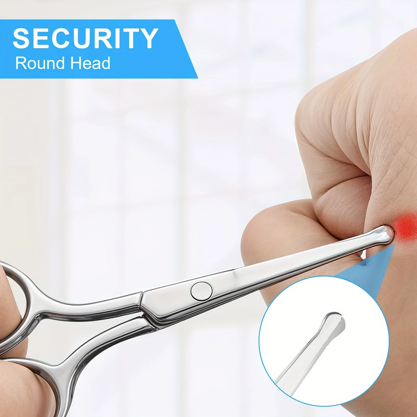 Edelstahl Augenbrauen-, Wimpern- und Nasenhaar-Schere, Make-up-Tool, Nagelschere, Maniküre-Nagelhautentferner, Trimmer – Detail 7
