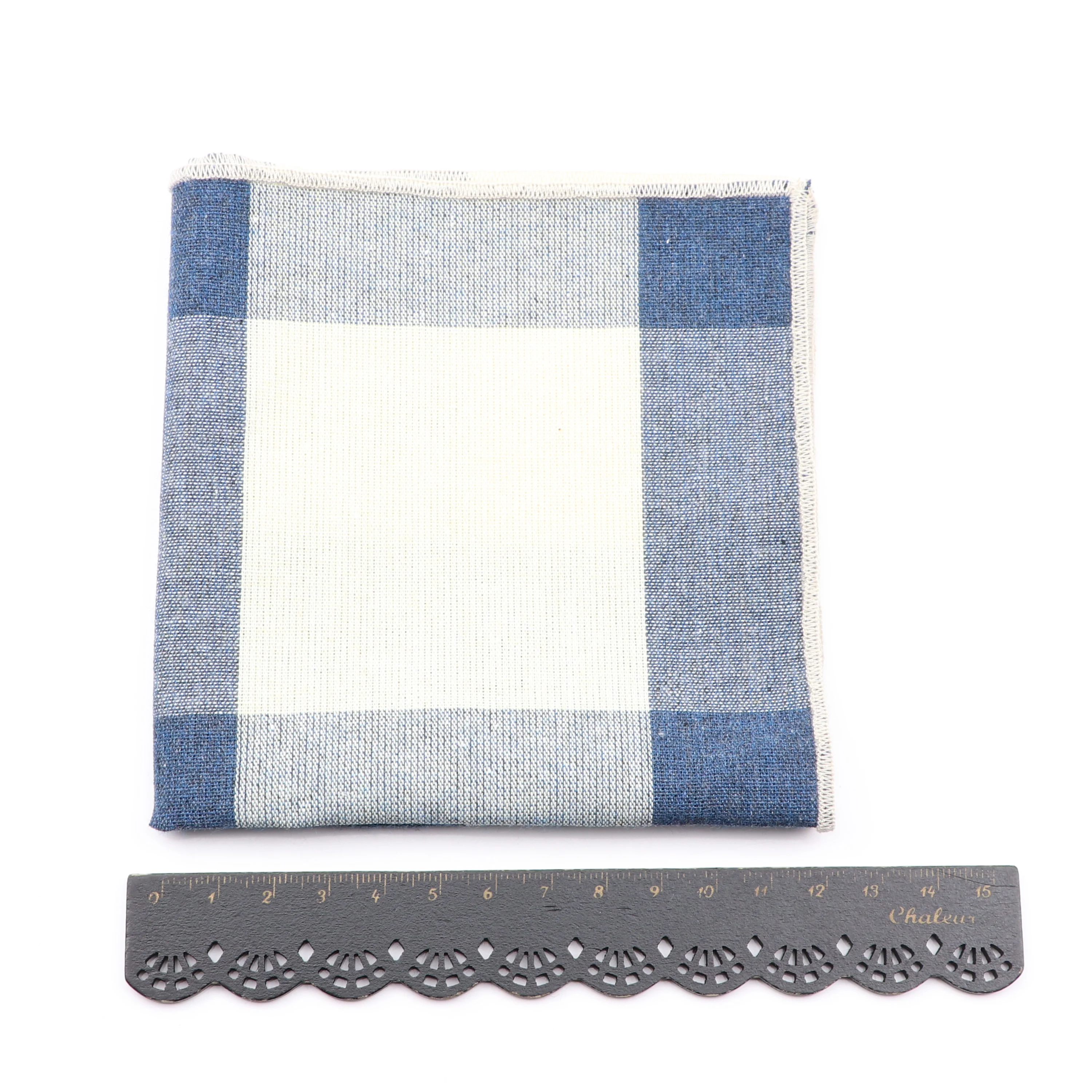 High Quality Plaid Cotton Pocket Square Men's Hankerchief Business Brown Blue Grey Hanky Casual Scarves Suit Accessories Gift