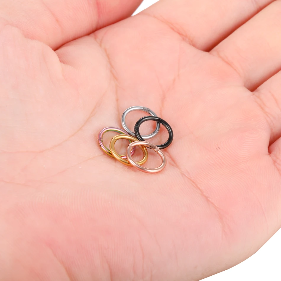 10 Stück Scharniersegment Nasenring Edelstahl Nasenring Septum Clicker Piercing Lippe Ohrknorpel Helix Körperpiercing Schmuck – Detail 4