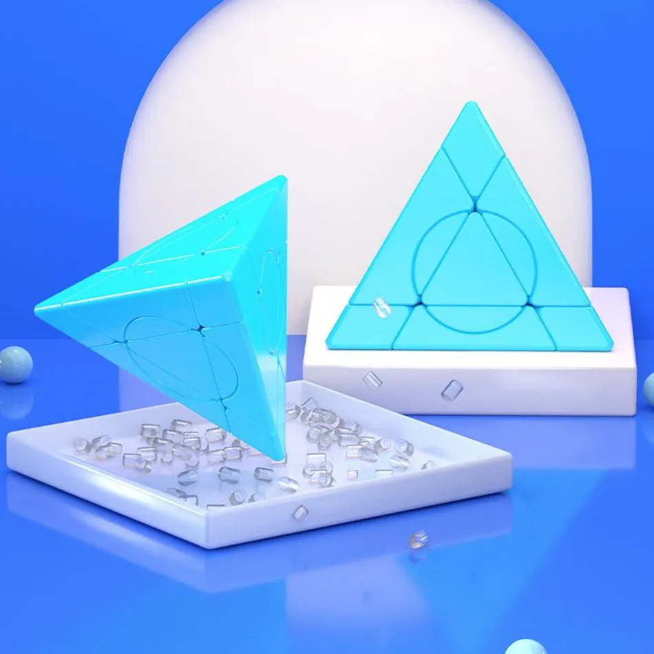 Shengshou cubo de torre mágica circular azul 2x2 3x3 pirâmide cubo mágico sengso cubo mágico para crianças 3x3 brinquedos de quebra-cabeça profissional