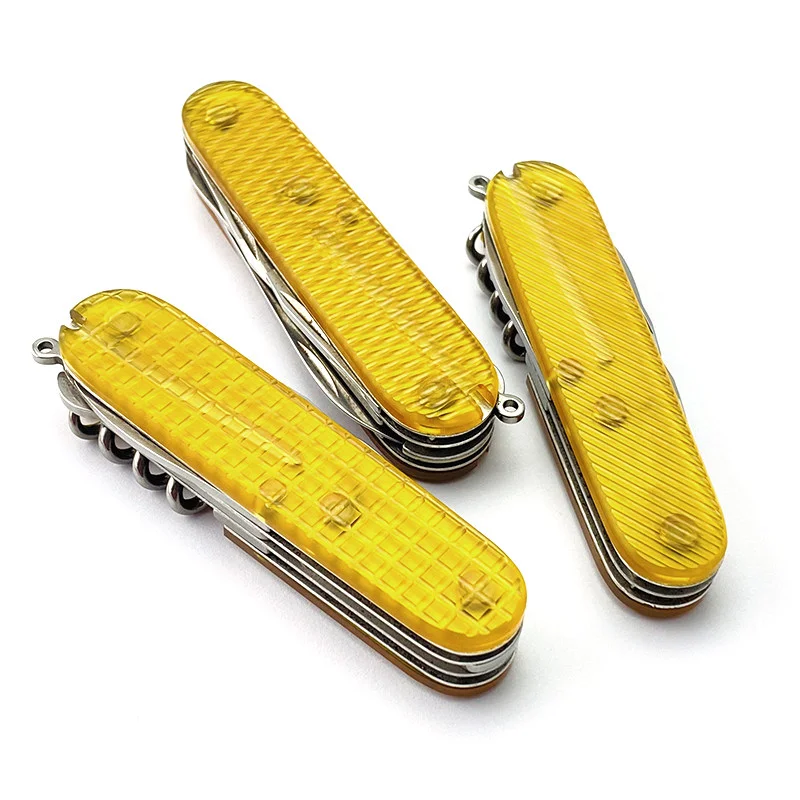 Transparent PEI Handle Scales Replacement for 91mm Swiss Army Knife DIY Custom Grips