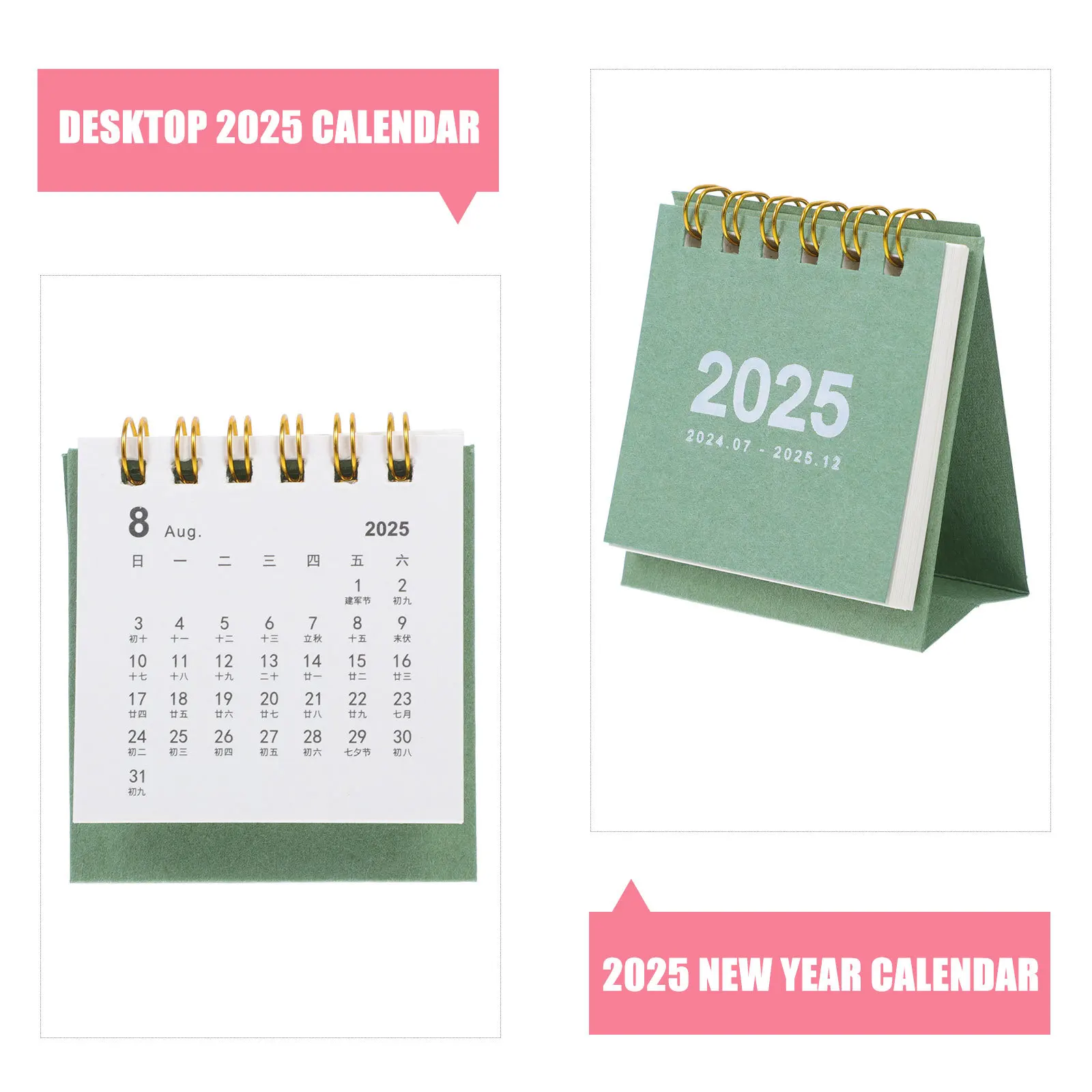 Flip Calendar for Desk 2024-2025 Mini Desktop Calendar Compact Writing Space for Scheduling Goal Tracking Office Supplies