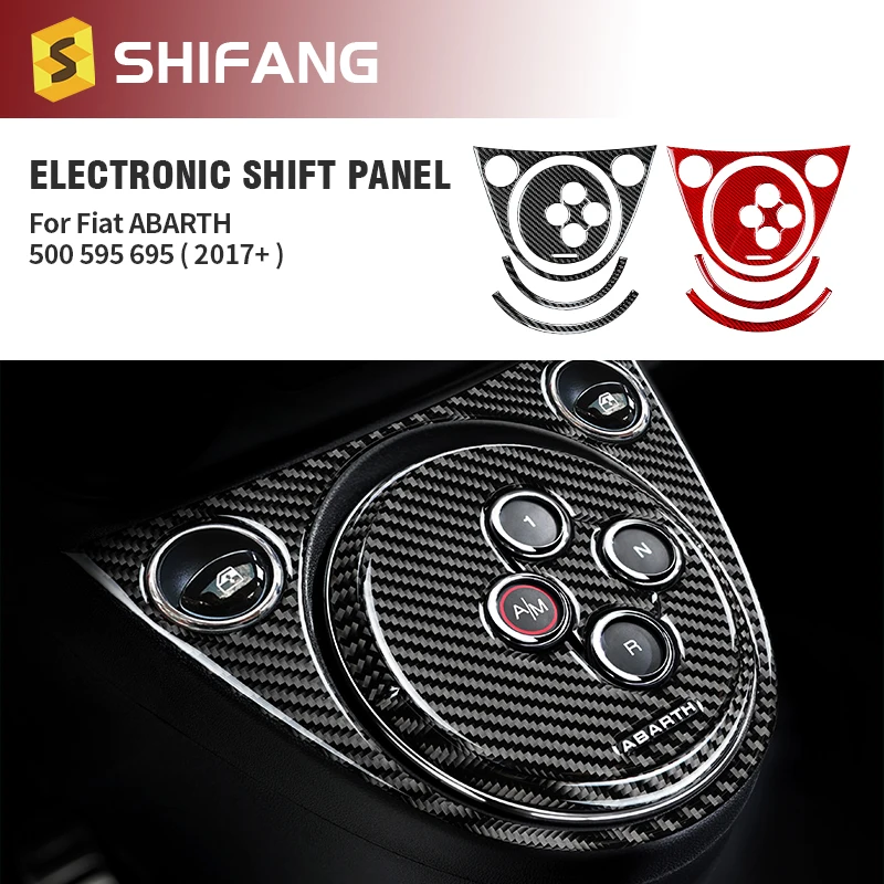 

Наклейка из углеродного волокна для Fiat Abarth 595 695 2017 2018 2019 2020 2021 2022 2023, панель автоматического переключения передач с защитой от царапин