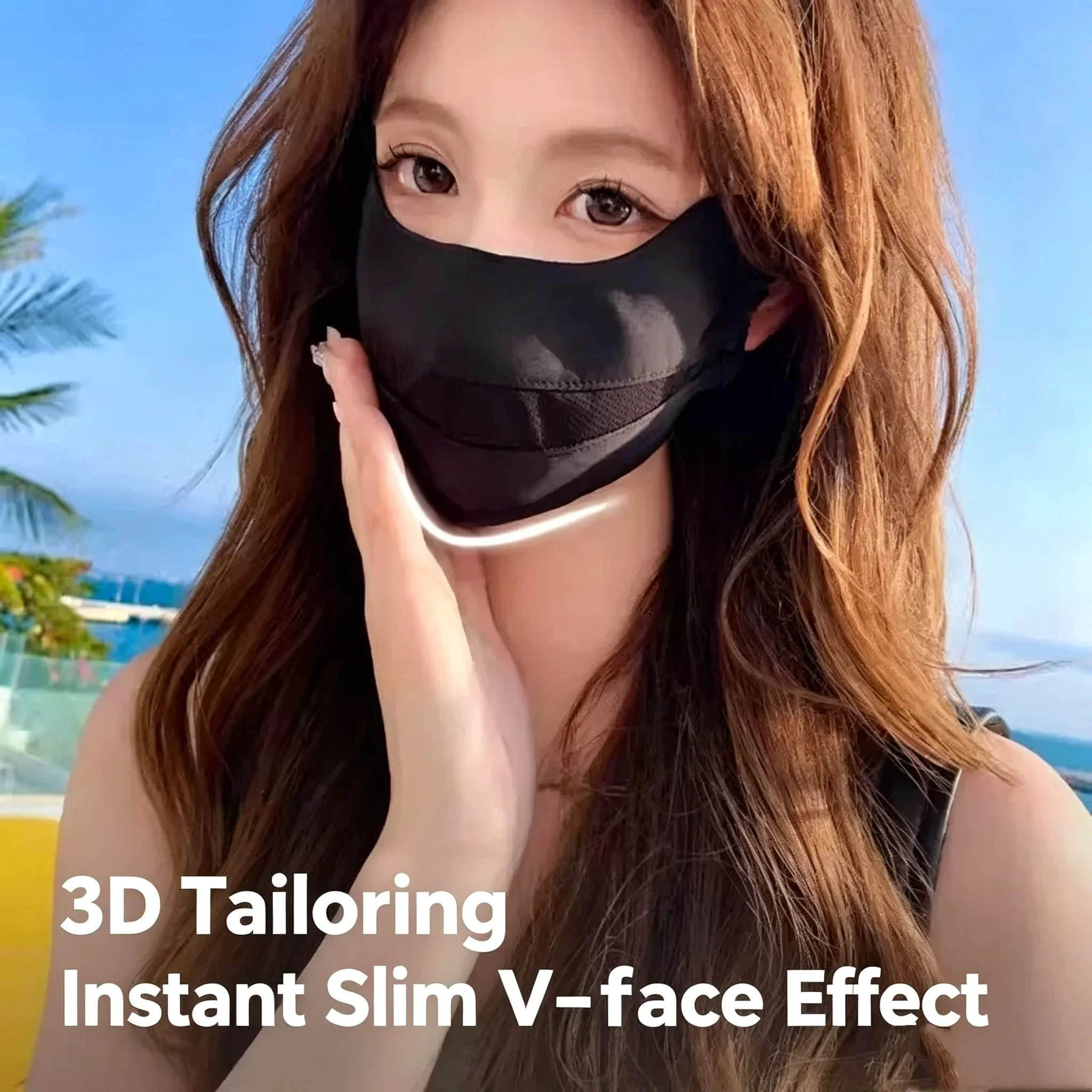 Women's Summer Fashion UV Protection Face Mask Breathable Ice Silk Thin Sunshade Full Face Cooling Cover for Outdoor Activities