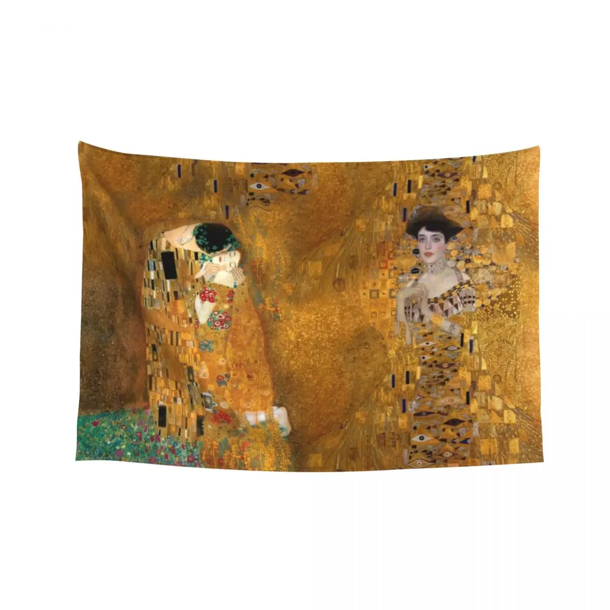 

Klimt -Woman in Gold - The Kiss Tapestry Wall Art Aesthetic Room Decoration Bedroom Decoration Tapestry